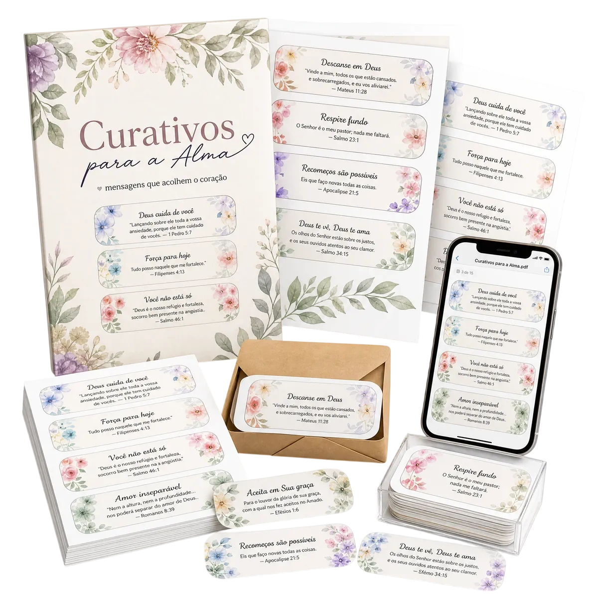 Kit com 120 Curativos para a Alma Coleção Completa