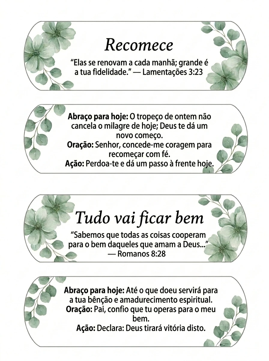 Versículos bíblicos no interior do curativo