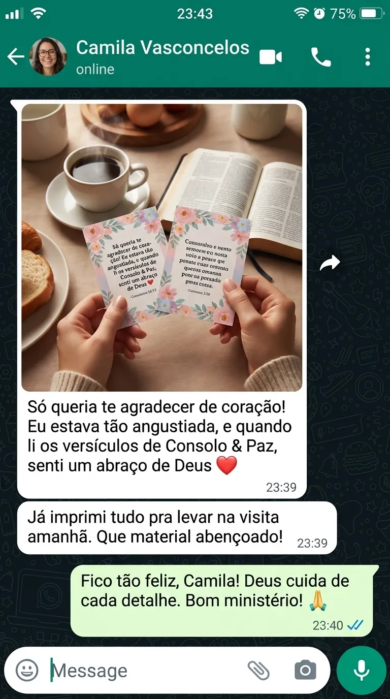 Depoimento WhatsApp Líder Fernanda Rocha